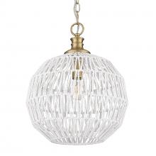  6933-M BCB-WR - Florence BCB Medium Pendant in Brushed Champagne Bronze with Bleached White Raphia Rope Shade